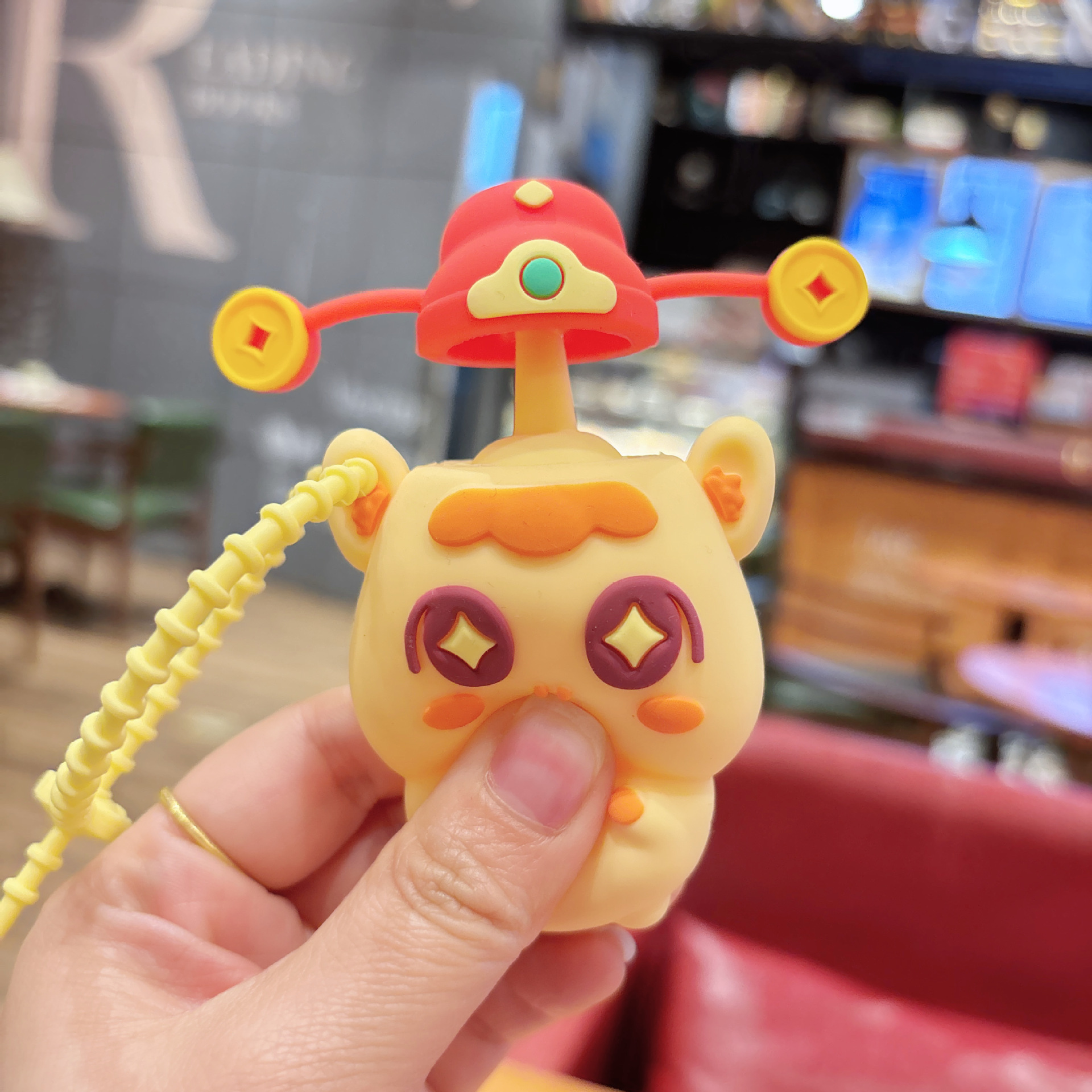 2026 New Year Fortune God Little Horse Squeeze Toy Keychain Fun Stress Relief Lucky Cat Panda Good Luck Amulet Small Pendant