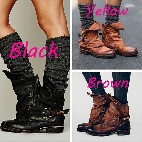 2017 autumn and winter New European and American fashion round head belt buckle place with women's large size short boots a generation of 344 QC 写真 1688 Qualit.ly