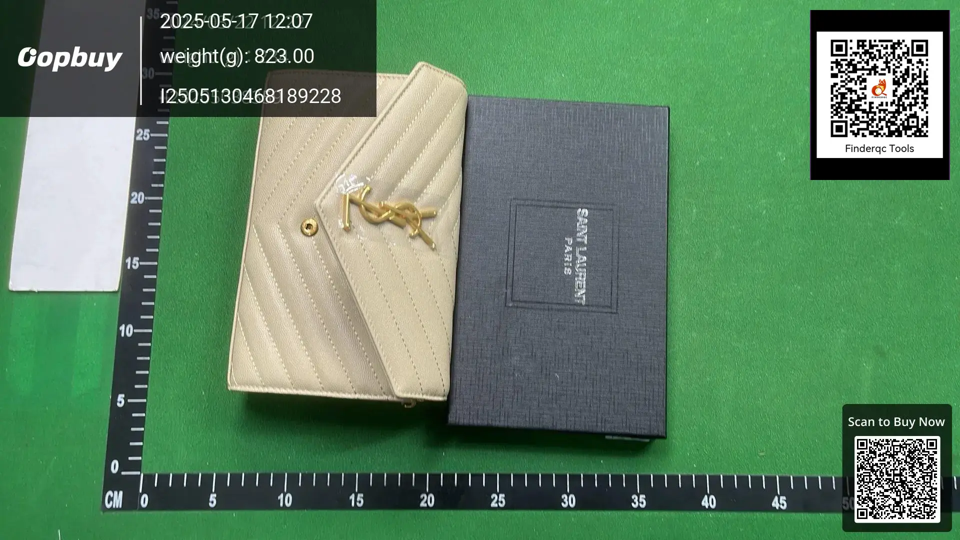 Saint Laurent Paris Monogram Wallet Beige