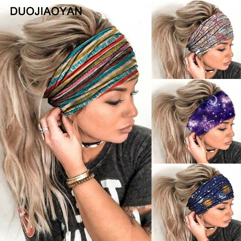 European and American Style Personalized Striped Sports Headband, Elastic Wide-Brimmed Plaid Hairband, Face-Washing Headscarf, Wholesale Women's Fashion Headwear