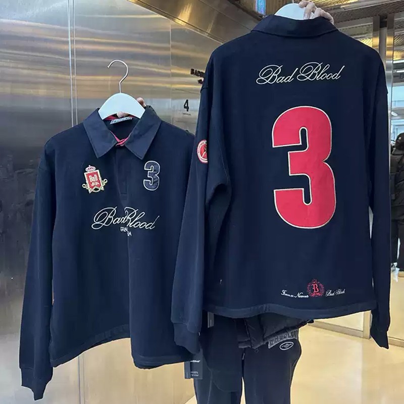 South Korea badblood BCAC Series American Retro Sweatshirt Women's Long Sleeve Jacket Spring Jersey Football Fashion