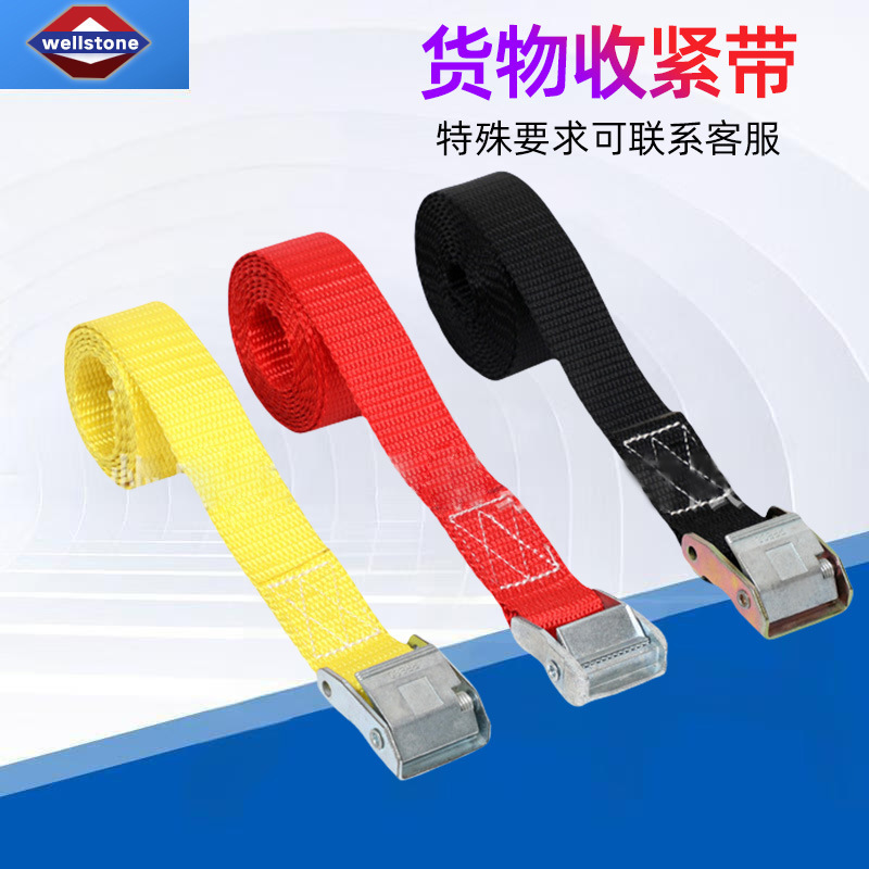 Customized Cargo Tightening Belt Manufacturer 25mm Buckle Bundling Belt Car Buckle Fastening Belt Press Tightener