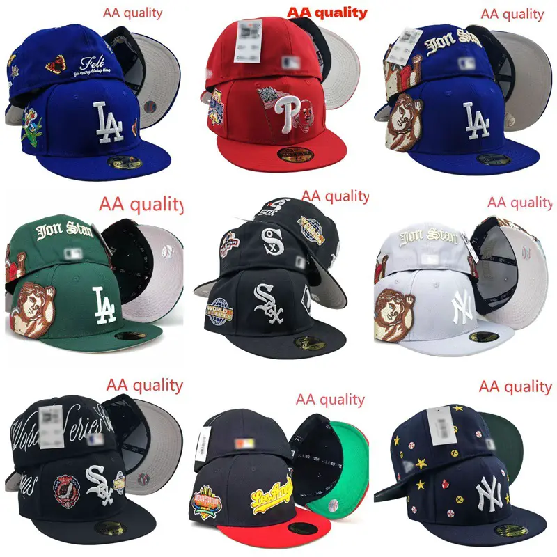 Foreign Trade Hat American Hip-Hop Fully Enclosed Non-Adjustable Men's and Women's La Baseball Cap Sunshade Brim Hat High Quality Versatile