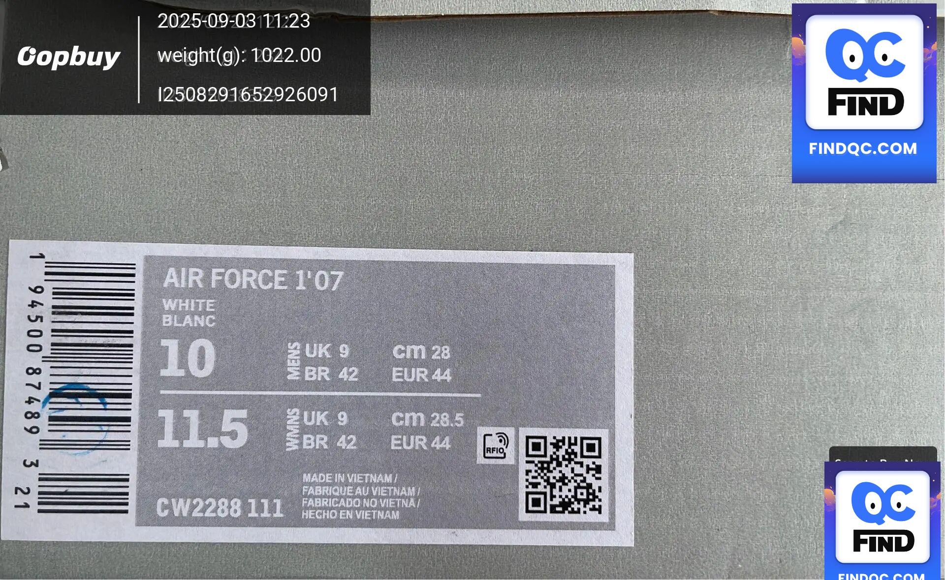 Nike Air Force 1 '07 White — foto QC 2