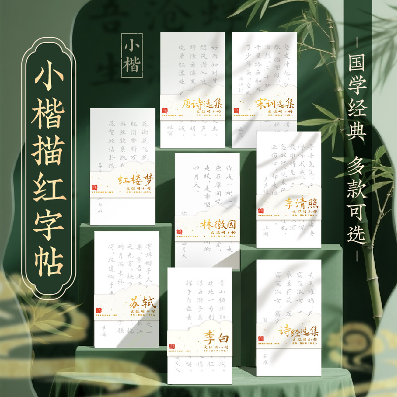 Feile Bird Copybook for Chinese Classical Poetry and Small Regular Script, Special Brush Pen Practice Paper for Beginners