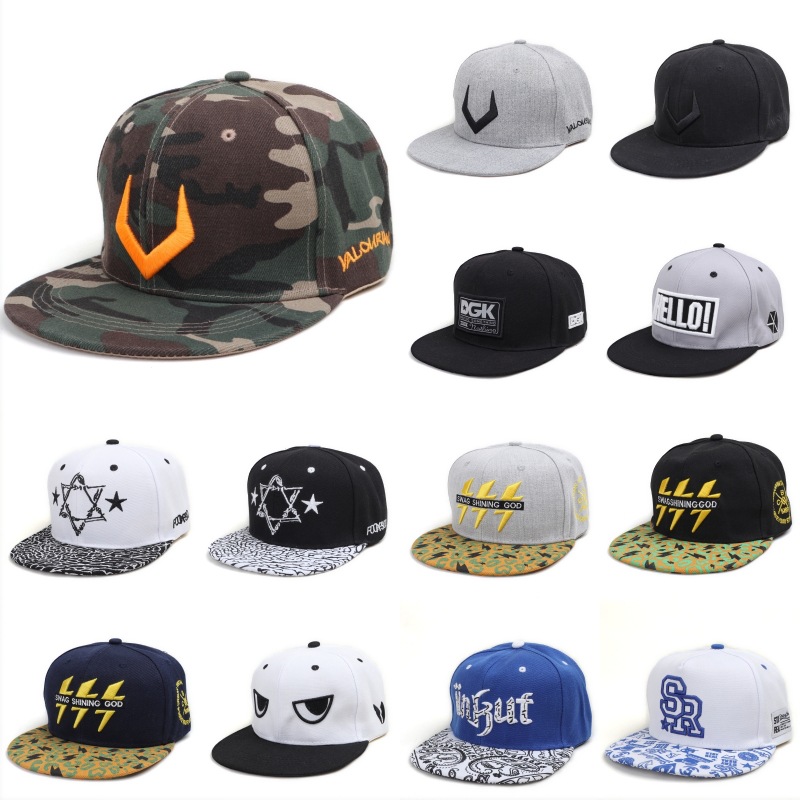 Cross-border Flat-brimmed Hat Men's Hip-hop Hat Men's and Women's Letter Embroidered Flat-brimmed Baseball Cap New Color-matching Fashion Cap