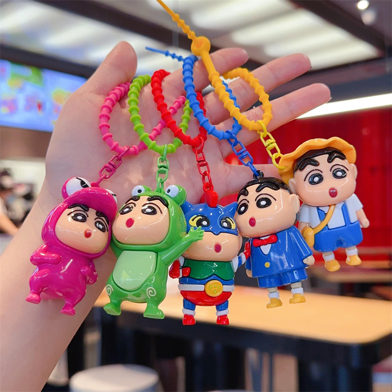 New Crayon Shin Pajamas Series Car Keychain Cartoon Couple Student Schoolbag Backpack Pendant Wholesale