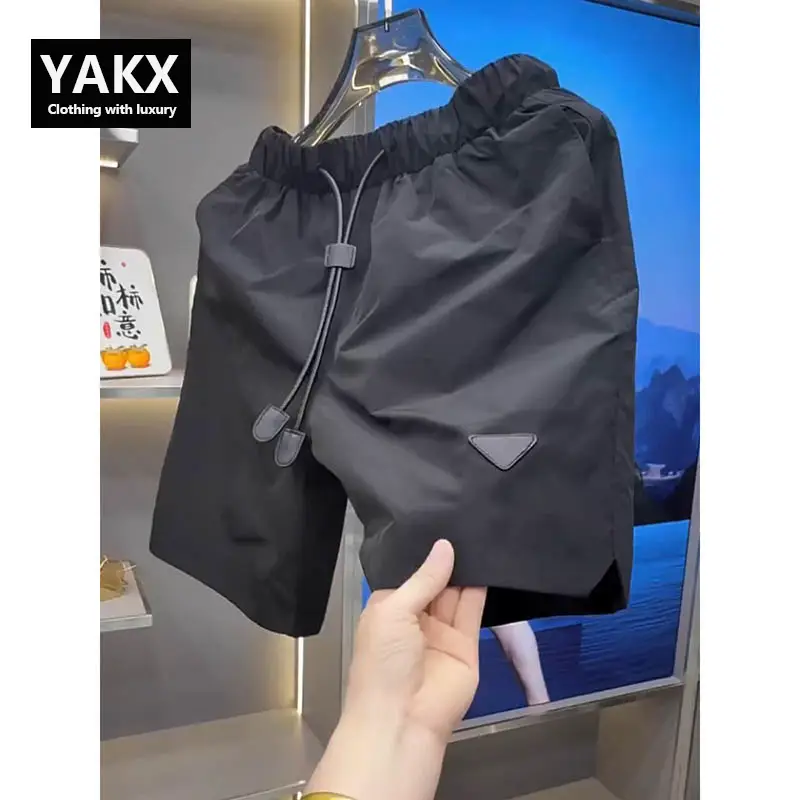 Classy Trendy Black Men shorts Summer Outwear 2025 New arrival Casual Sports Five-Point Pants Men's Beach Pants