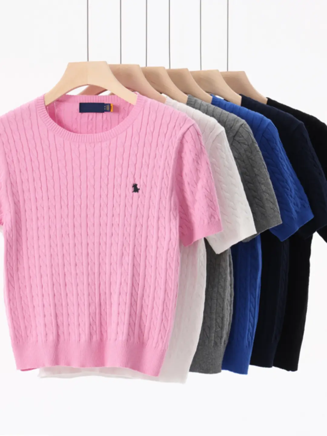 Summer New Style Pure Cotton Sweater for Women, Round Neck, Loose and Breathable T-Shirt, Twist Pattern Short-Sleeve Pullover, Inner Knitwear