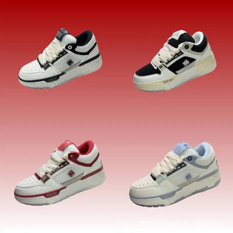 Platform Sneakers White Black Red Blue