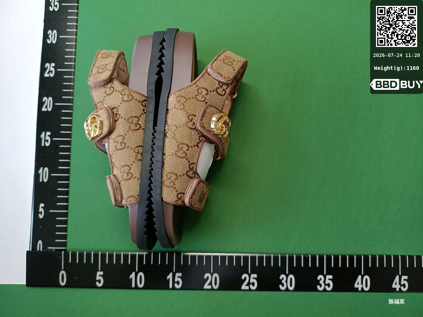 G Brand 2026 Women's Sandals with Thick Soles, Velcro Flat Slippers, Roman Style, Breathable and Comfortable, with Rhinestones Foto QC de 1688 na Qualit.ly QC