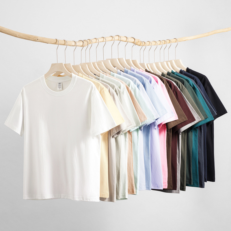 DXCG Heavy-weight Thick Pure Cotton Men's Short-sleeved T-shirt Round Neck Spring and Summer Loose T-shirt Men's Half-sleeved Base Shirt
