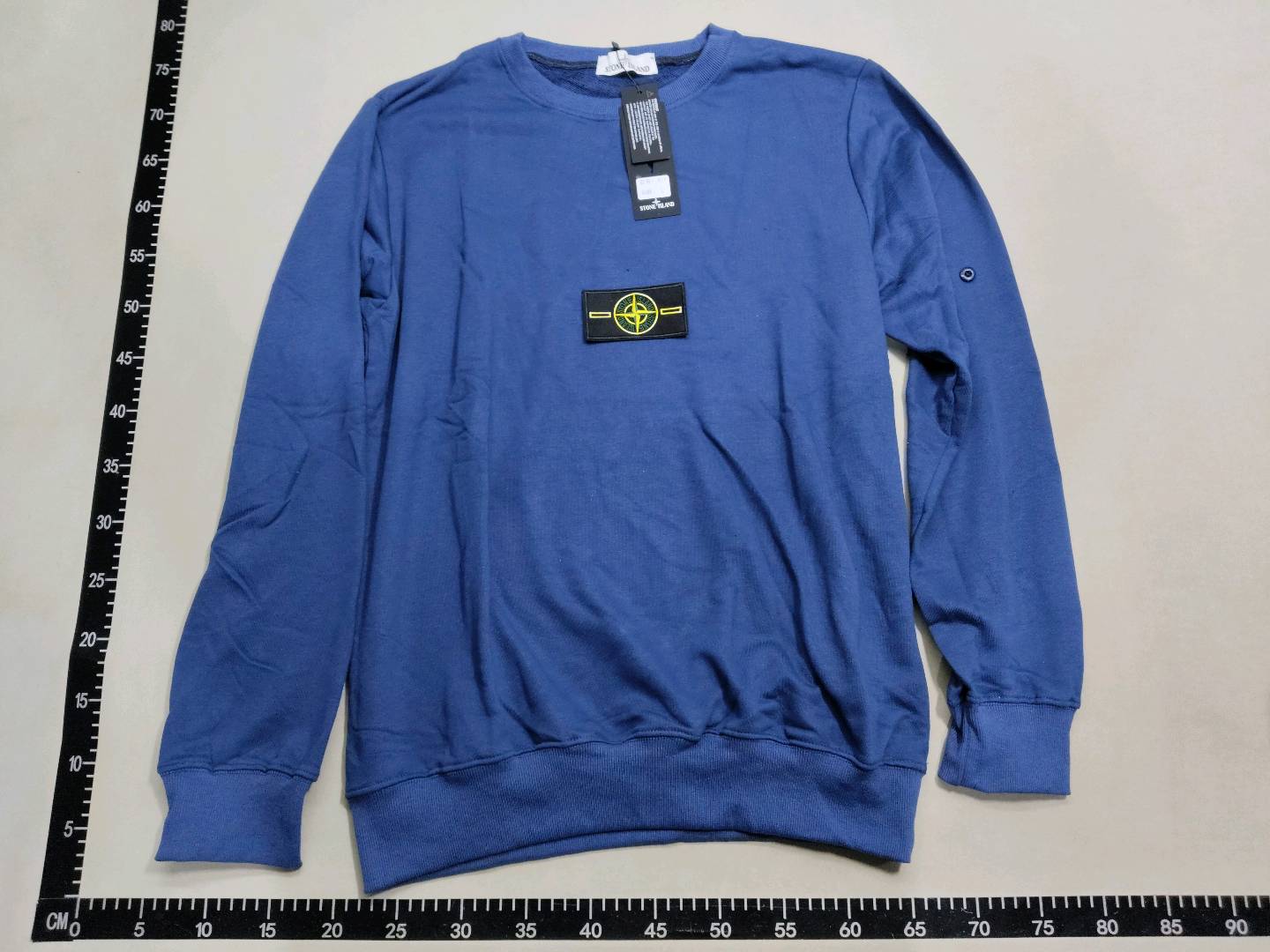 Cross-Border Stone Stone Island Basic Style Sweatshirt with Round Neck, Fleece Lining, Solid Color, Long Sleeves, Unisex Trendy QC