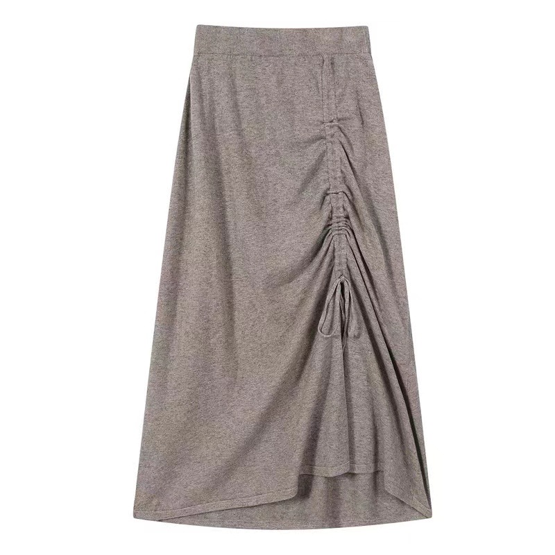 2024 New Autumn Elegant Slimming Drawstring Design Skirt