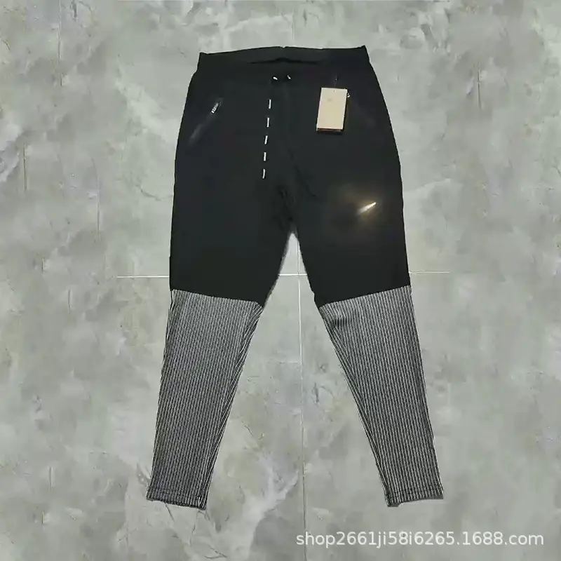 New Sports Track and Field Ice Silk Quick-Drying Sports Pants for Men and Women, Training Running Tapered Breathable Ribbed Luminous Long Pants