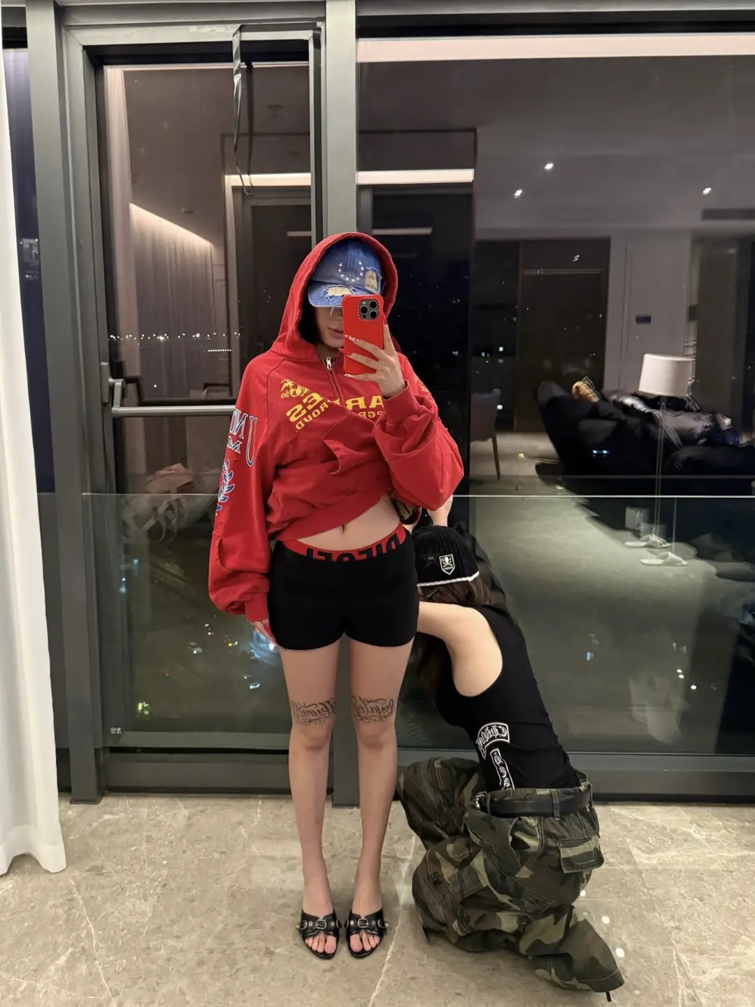 Grailz Project G/R 25 Fw Washed Patchwork Deconstructed Zipper Hooded Embroidered Sweatshirt Jacket for Men and Women