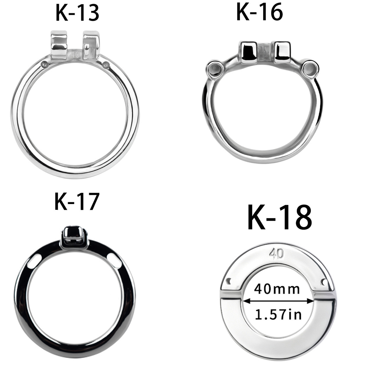Frrk-13/K-16/K-17/K-18 Series Chastity Lock Accessories Stainless Steel Ring Clasp Chastity Lock Parts
