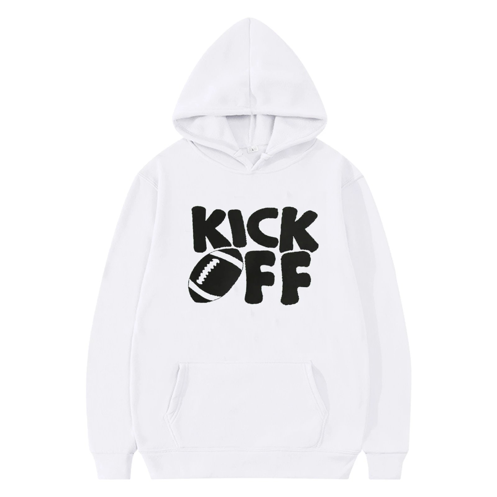 Kick Off Football Fun Print Hat Shirt Fleece Lined Hooded