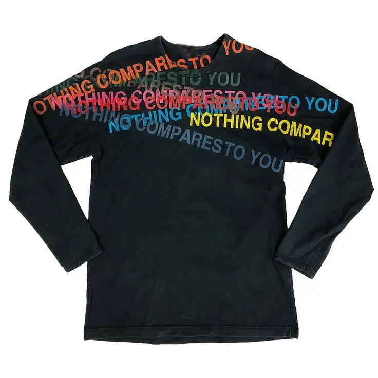 Prism American Retro Colorful Slogan High Street Hip-Hop Harajuku Style Oversize Versatile Long-Sleeve T-Shirt
