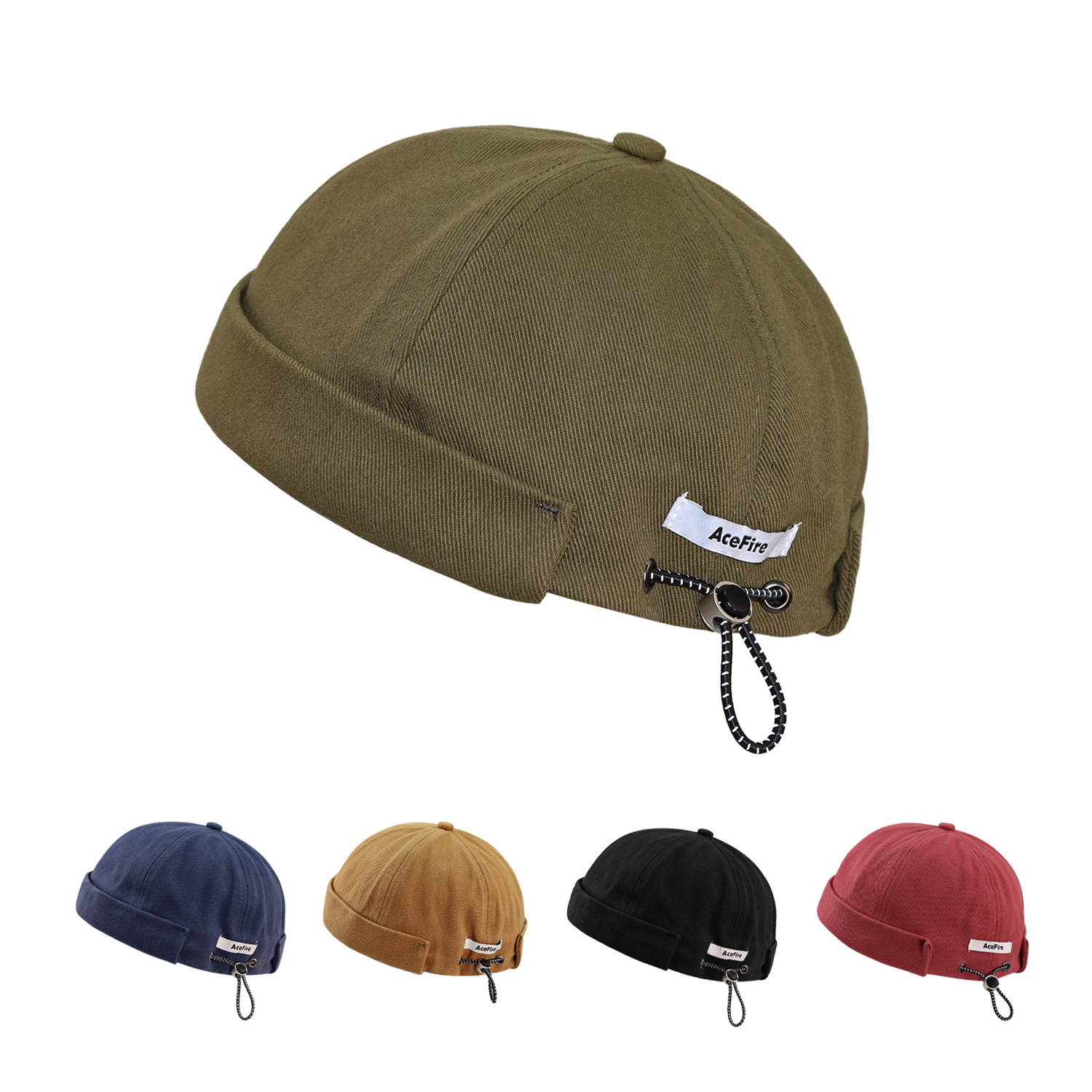 Men's and Women's Dome Hip-Hop Yuppie Domestics Cap Trendy Reflective Drawstring Original Trendy Brand Distinctive Beanie Hat Spring and Autumn