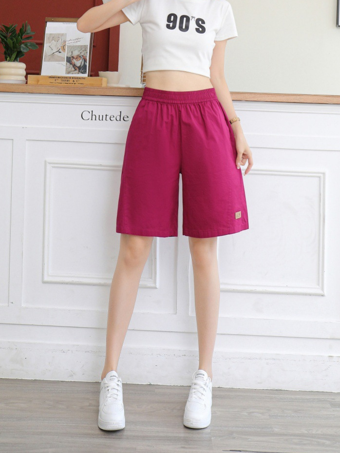 2026 Summer New Style Ice Cotton Women's Thin Shorts High-Waisted Loose Plus-Size Straight-Leg Slimming Casual Pants
