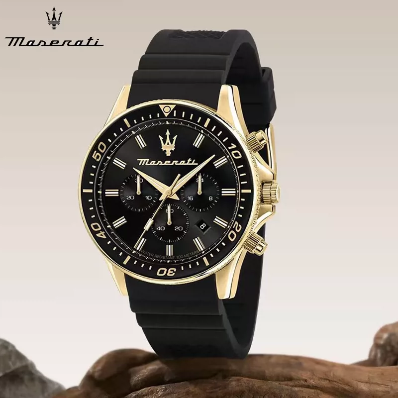 Maserati Men's Watch European and American Light Luxury Steel Band Luminous Watch Waterproof Genuine Quartz Watch Chinese Valentine's Day Gift Foto QC de TAOBAO na Qualit.ly