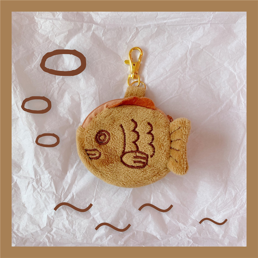 Japanese Style Cute Creative Plush Snapper Style Bag Small Pendant Children's Fun Coin Purse Wrist Bag Couple's Wrist Bag