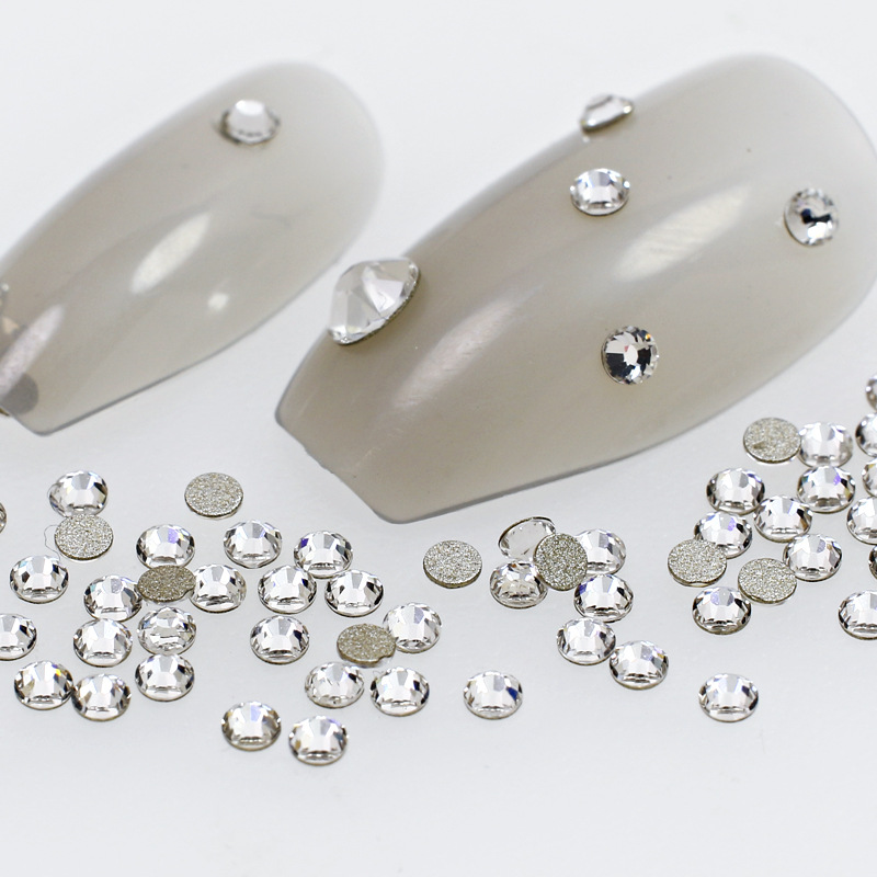 Dongzhou Flat-Bottomed Round Rhinestones, Popular Nail Art Rhinestones, Super Shiny Ss6 Colorful DIY Nail Art Accessories Wholesale