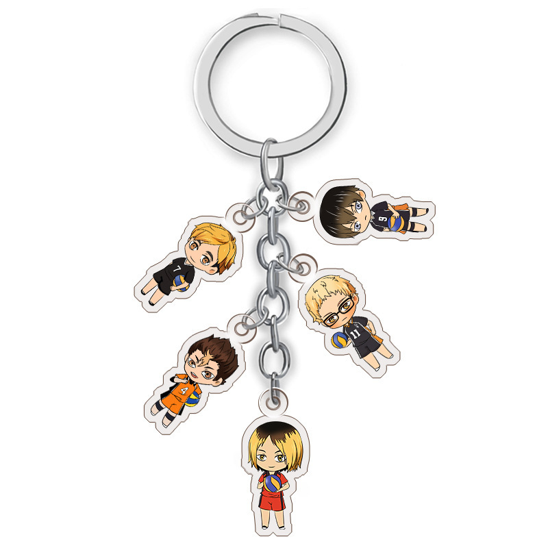 In stock movic volleyball junior support group acrylic standing card elastic support handle keychain pendant