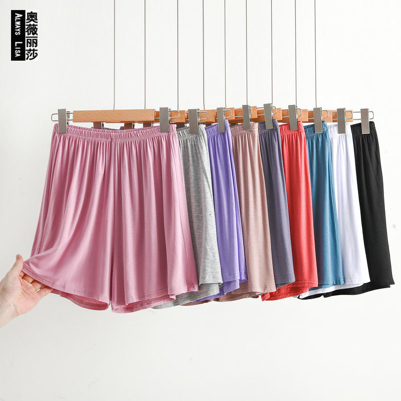 Outerwear Modal Shorts Women's Summer plus size High Waist Wide Leg Pants Loose Pajama Pants Thin Bottoming Safety Pants Casual Pants