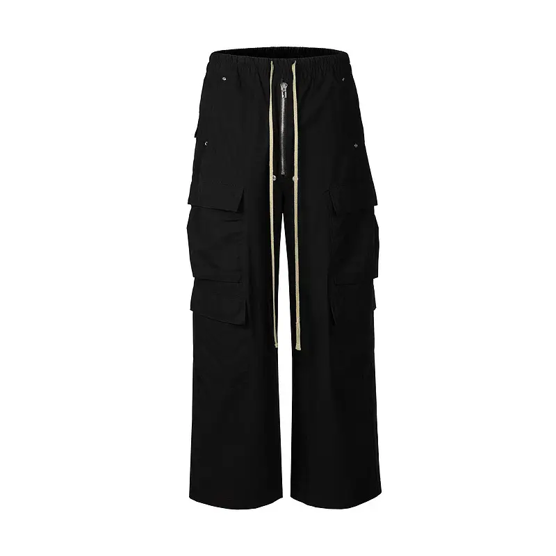 2024 American Retro High Street Wide-Leg Cargo Pants for Men and Women, Trendy Brand Multi-Pocket Floor-Length Straight Pants