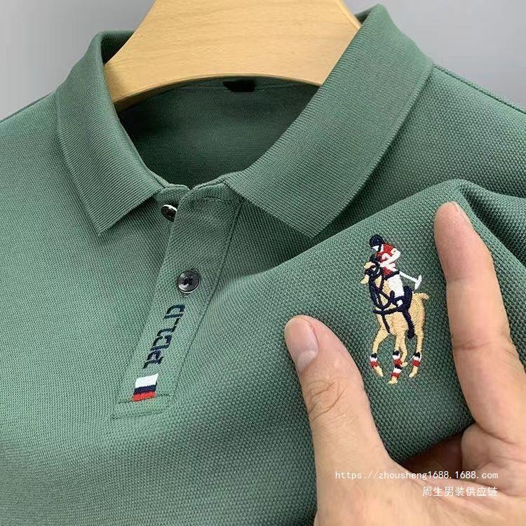 Pick up the leak ~ the counter withdrew the tail list of foreign trade men's lapel POLO shirt business plus size short sleeve T-shirt white postage