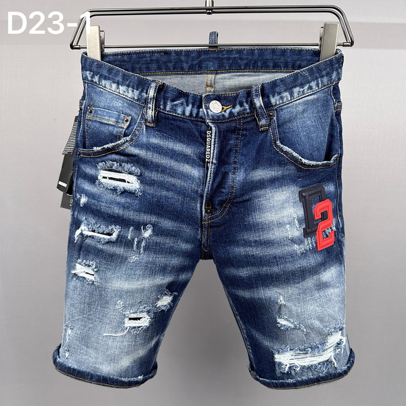 D23-1 Denim shorts Dquadratic tide brand jeans European and American cross-border men's ripped pants Denim pants