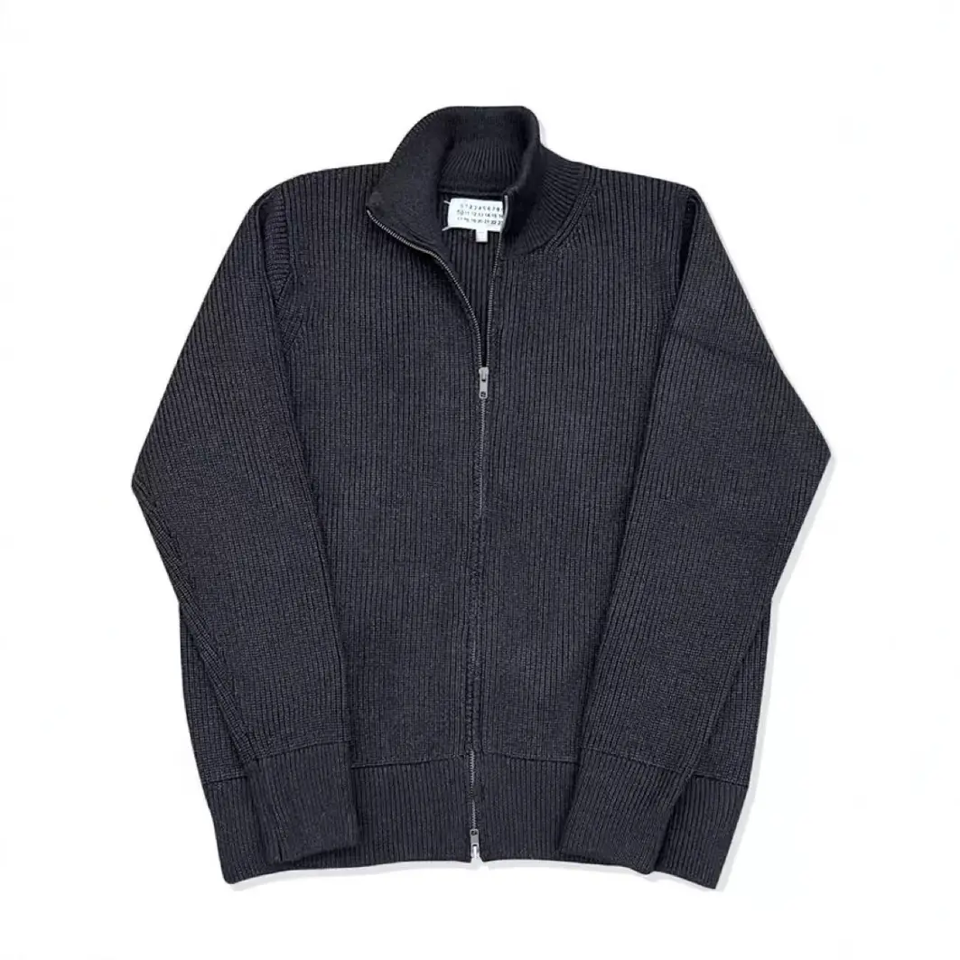Four-Corner Stitching, Double Zipper, Warm Wool Spring & Fall Cardigan Knitwear, High Weight Outwear, Thickeneded and Loose Knitwear