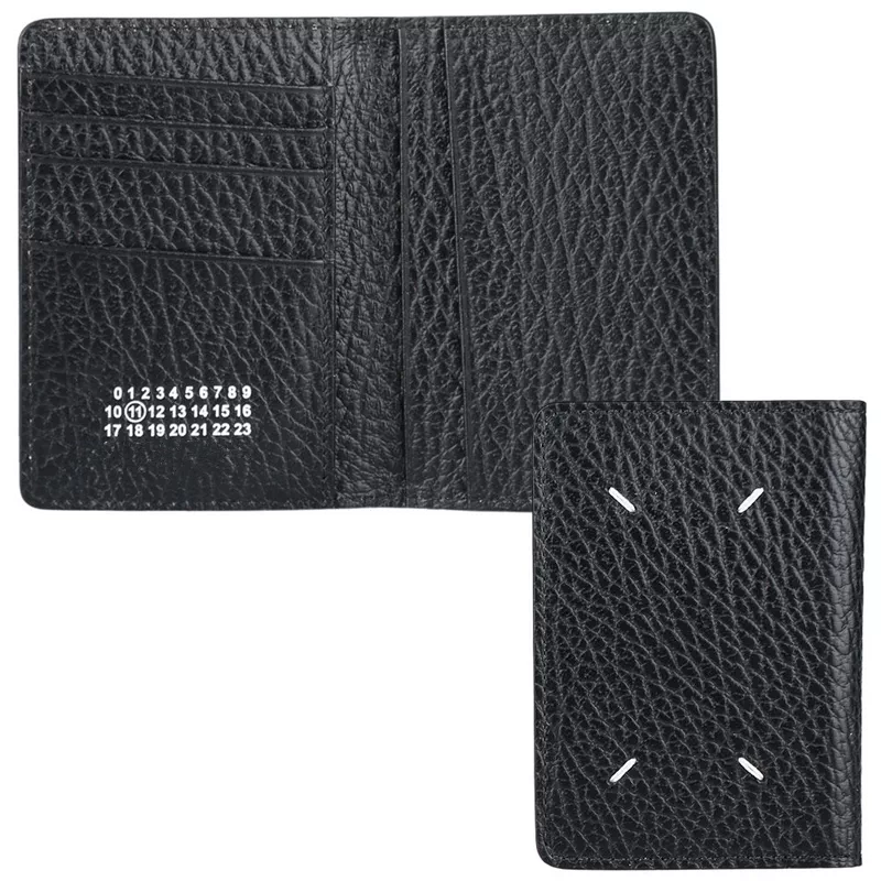 Spot Classic Four Corner Stitching Black Multi Card Slot Folding Card Cover Layer Leather Male and Female Money Clip Card Bag