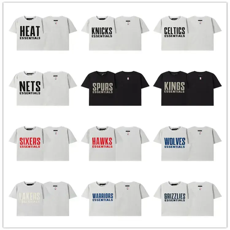 FOG Collection Series ESSENTIALS Trendy Letter Printing Loose Sports Short-sleeved Couple's T-shirt for Men and Women