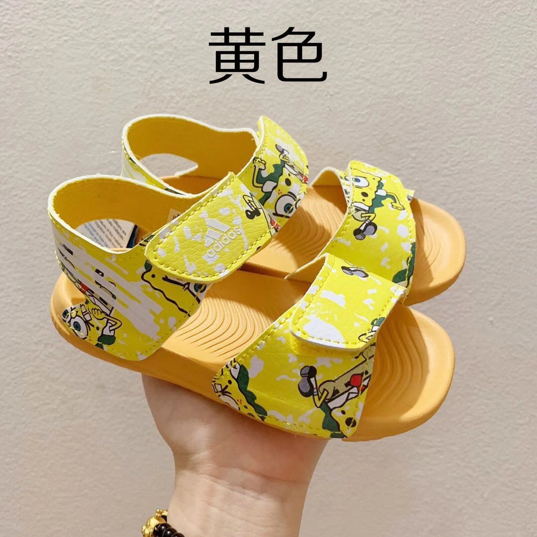 阿迪童鞋新款夏季凉鞋超轻软底魔术贴男女童沙滩凉鞋 派大星 海绵宝宝联名配色