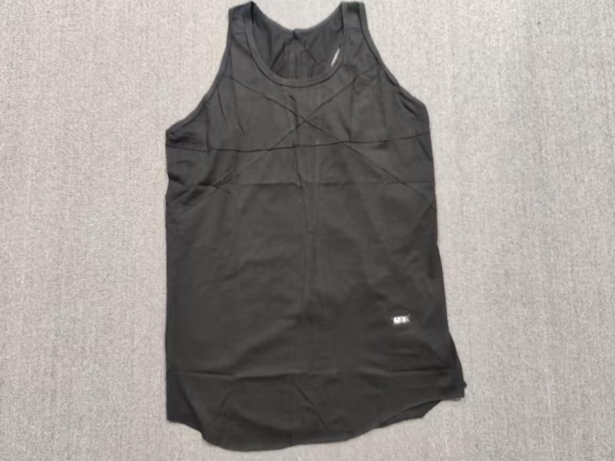 Subhuman Men's Style | Drk Ribbon Splicing Tank Top, Same Style for Men and Women Couples, 3 Colors, Short-Sleeved, Pure Cotton — QC-foto 2