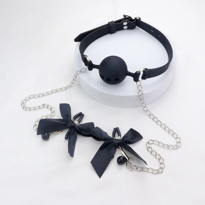 Sm Bow-Knot Mouth Ball Nipple Clamps Adult Sex Toys Couple Foreplay Punishment Male and Female Training Toys Dropshipping