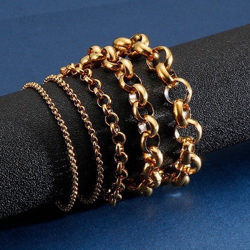 European and American Cross-Border Titanium Steel Jewelry, Personalized Pearl Chain Punk Style Stainless Steel Bracelets for Men and Women, Wholesale Manufacturer