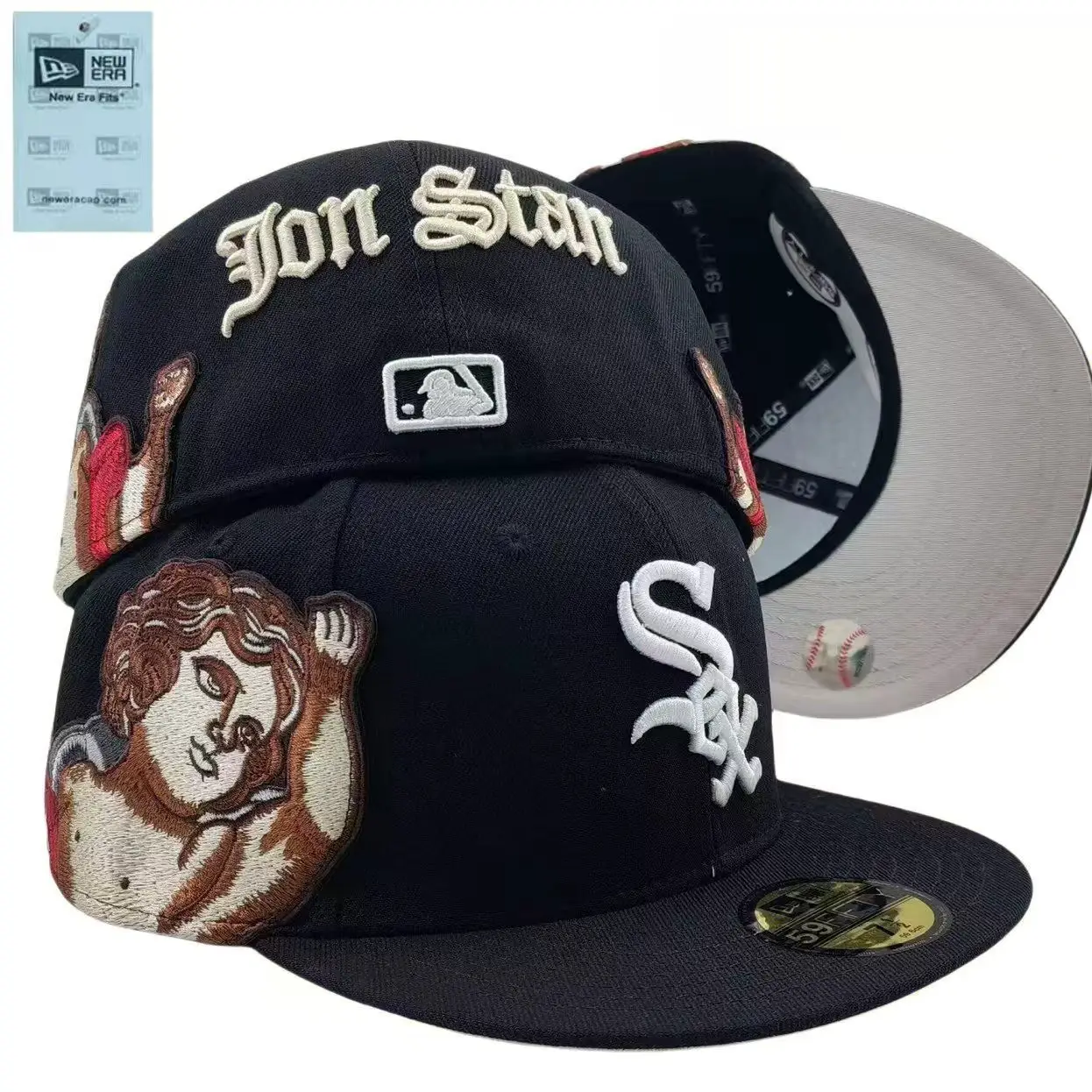 Foreign Trade Newera Baseball League Cap Ny Yankees La Hip-Hop American Closed Cap Angel Embroidery Size Cap