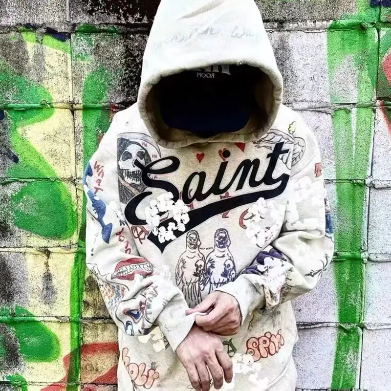 Saint Mixxxx × Denim Tears Collaboration Kapok Hoodie Unisex Couple Hoodie Trendy