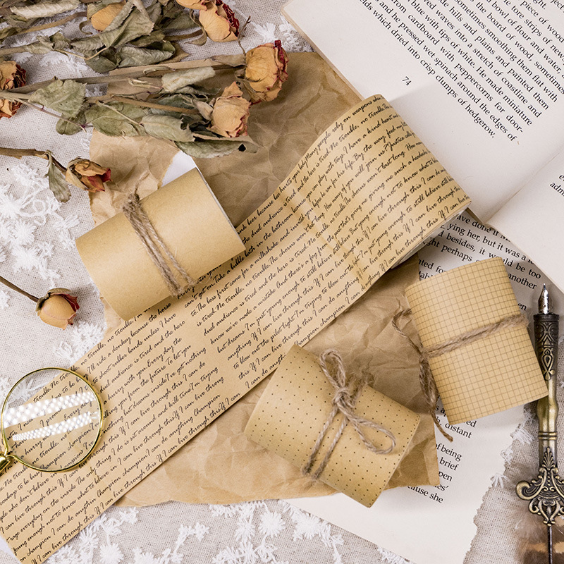 Paper and ink life Kraft paper tape Tefancir series creative Journal retro DIY decorative stickers 4 models