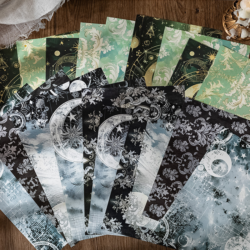 Language idle large size material paper universe mystery series can tear retro hand account pain bag base decorative wall paper