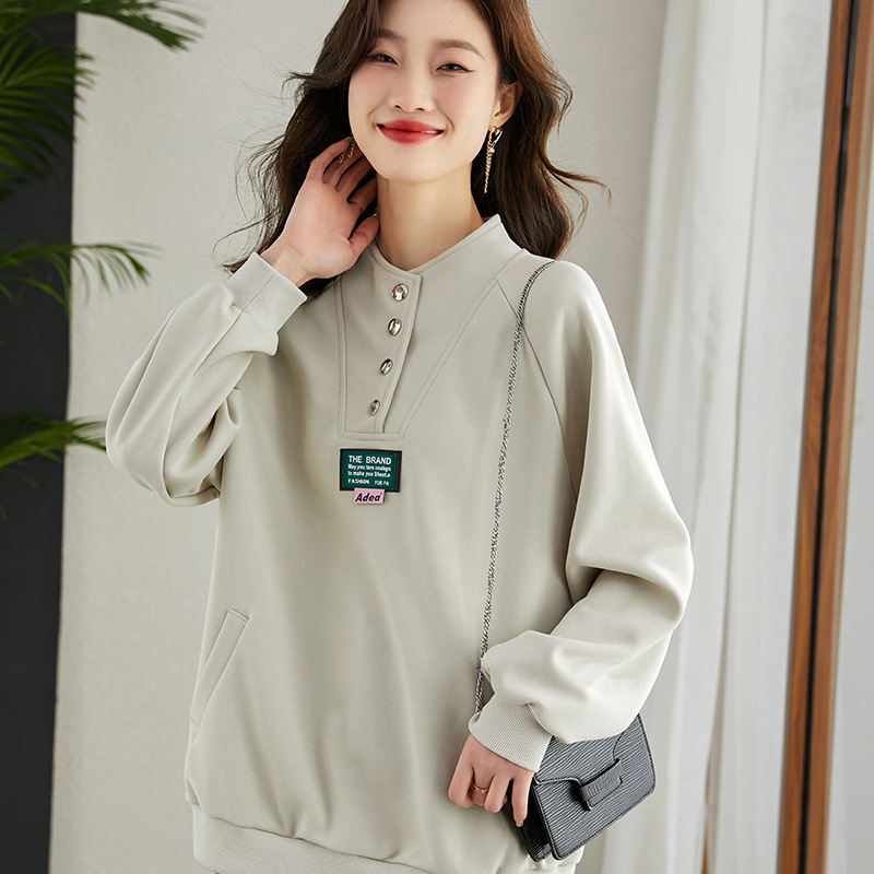 Vertical Collar Sweater Women's 2023 Spring New Loose Small Design Sense Top Hatless Casual Jacket