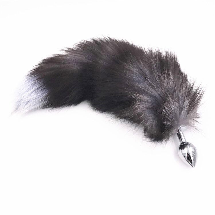 Fun SM fox tail anal plug Metal Black Fox masturbation equipment men and women couple alternative sex toys