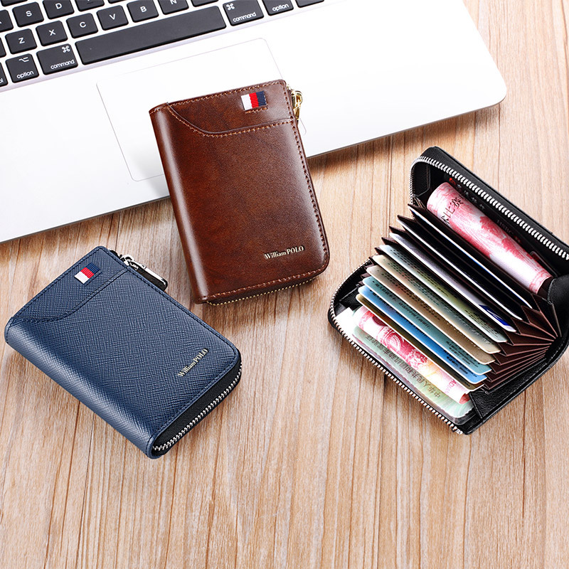 King Paul card holder men's genuine leather organ card holder men's and women's multi-card card holder mini credit card holder