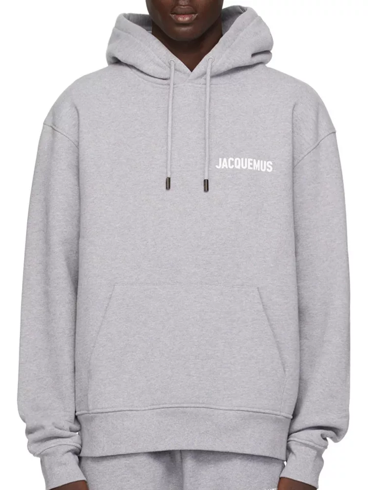 [Correct Version] Jacquemus Printed American-Style Women's Hooded Sweatshirt, Autumn and Winter Long-Sleeved Sports Pullover