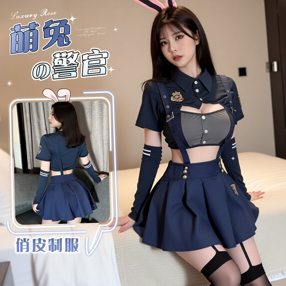 Shimeisha: Sexy Lingerie, Sexy Bunny Police Officer Uniform, Pure Desire Bunny Girl Qqny Short Skirt, Flirting Pajama Set