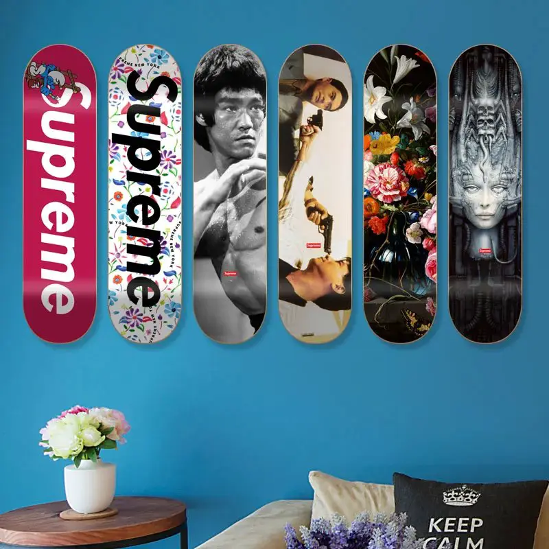 Supreme Decorative Skateboard Wall Advertisement Display Popular Fashion Bar Hanging Double-Sided Skateboard